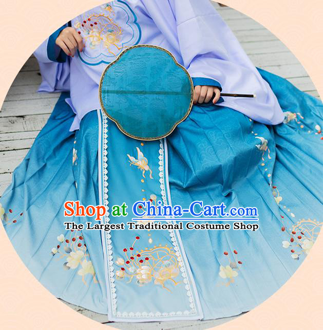 China Ancient Young Lady Hanfu Dress Traditional Ming Dynasty Female Clothing