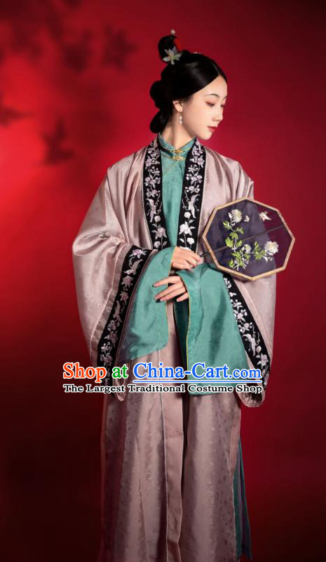 China Ancient Patrician Female Clothing Traditional Hanfu Apparels Song Dynasty Noble Woman Historical Costumes