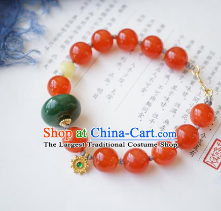 Chinese Traditional Wristlet Accessories Handmade Agate Beads Bracelet