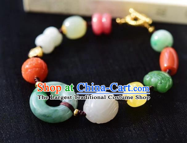 Chinese Traditional Gems Wristlet Accessories National Cheongsam Jade Carving Bracelet