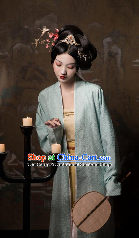 China Ancient Patrician Woman Hanfu Costumes Traditional Song Dynasty Female Historical Clothing