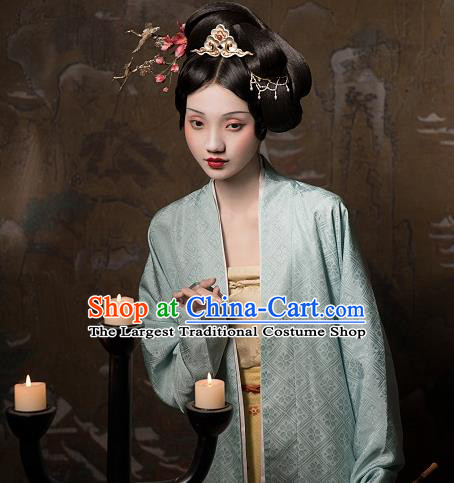 China Ancient Patrician Woman Hanfu Costumes Traditional Song Dynasty Female Historical Clothing