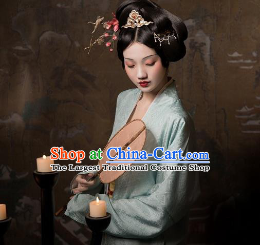 China Ancient Patrician Woman Hanfu Costumes Traditional Song Dynasty Female Historical Clothing