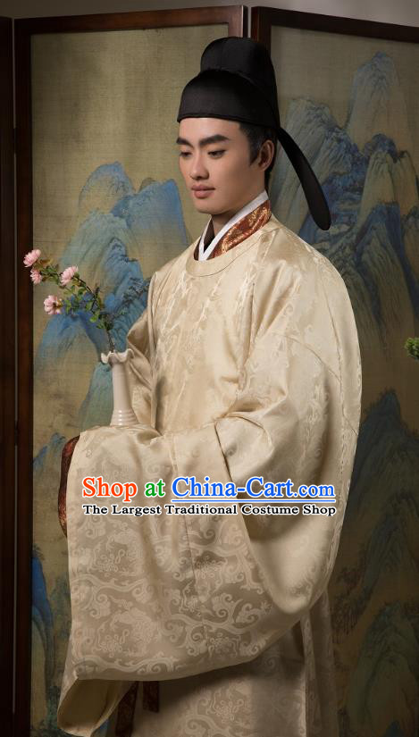 China Ancient Nobility Childe Hanfu Robe Traditional Song Dynasty Scholar Historical Costume for Men