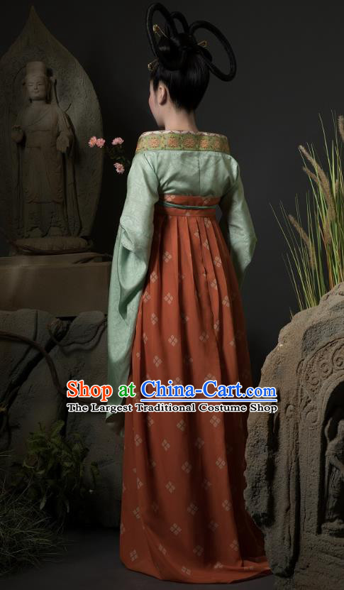 China Ancient Court Lady Hanfu Dress Traditional Early Tang Dynasty Palace Beauty Historical Costumes