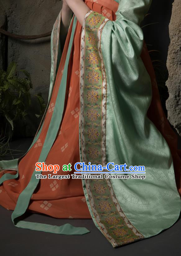 China Ancient Court Lady Hanfu Dress Traditional Early Tang Dynasty Palace Beauty Historical Costumes