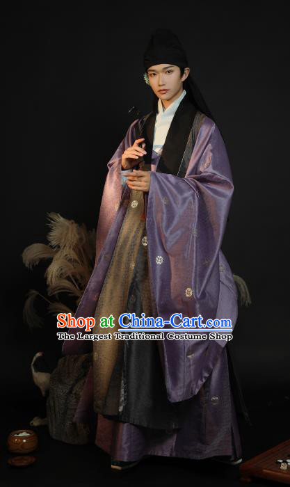 China Ancient Noble Childe Hanfu Clothing Traditional Ming Dynasty Male Historical Costume Full Set