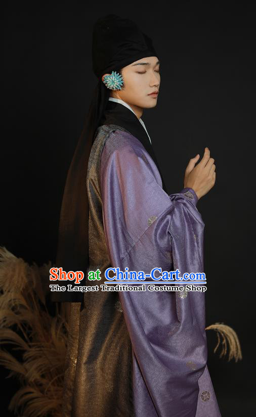 China Ancient Noble Childe Hanfu Clothing Traditional Ming Dynasty Male Historical Costume Full Set