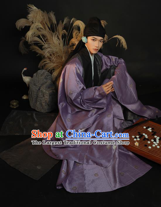 China Ancient Noble Childe Hanfu Clothing Traditional Ming Dynasty Male Historical Costume Full Set