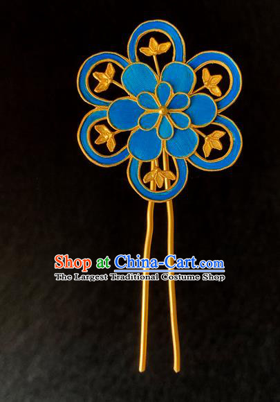 China Traditional Hair Accessories Flower Hair Stick Handmade Qing Dynasty Court Lady Hairpin