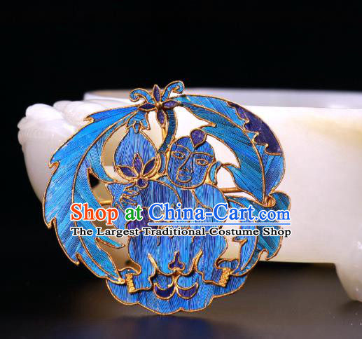 China Traditional Hanfu Brooch Accessories Ancient Empress Blueing Necklet Pendant