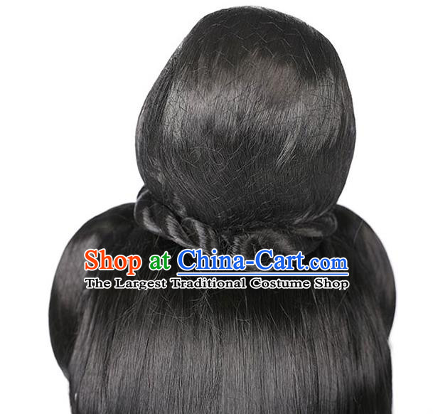 Handmade Chinese Ancient Empress Wig Sheath Traditional Warring States Period Princess Consort Wigs Chignon Headwear