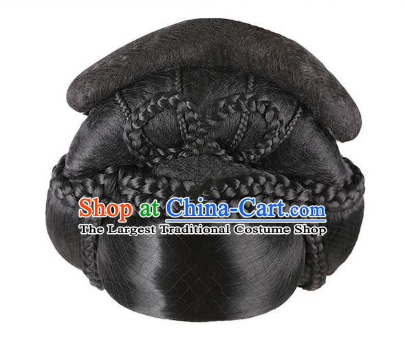 Handmade Chinese Ancient Consort Yang Wig Sheath Traditional Tang Dynasty Court Beauty Wigs Chignon Headpiece