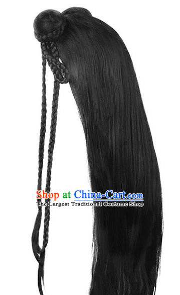 Handmade Chinese Ancient Young Lady Wig Sheath Traditional Song Dynasty Female Wigs Chignon
