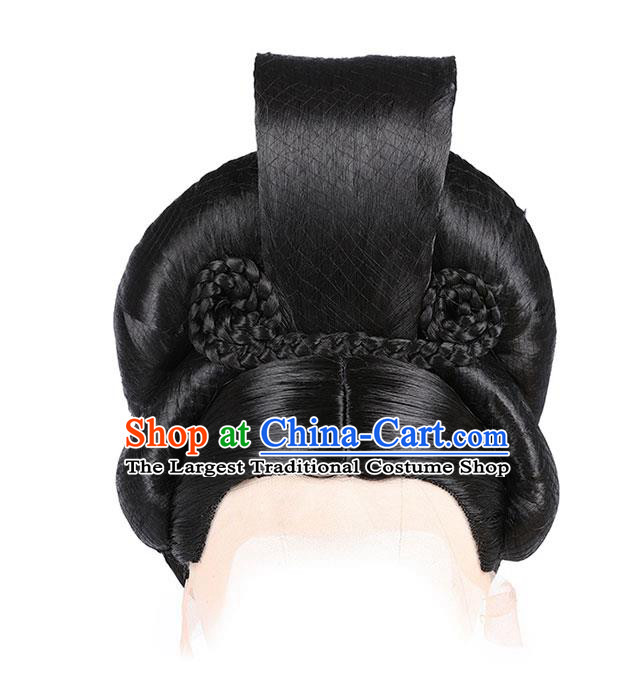 Chinese Ancient Imperial Consort Wig Sheath Traditional Tang Dynasty Court Woman Wigs Chignon Headdress