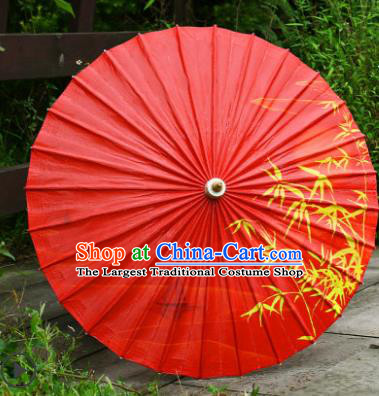 Traditional China Printing Bamboo Oil Paper Umbrella Handmade Umbrellas Artware Bride Red Wedding Umbrella