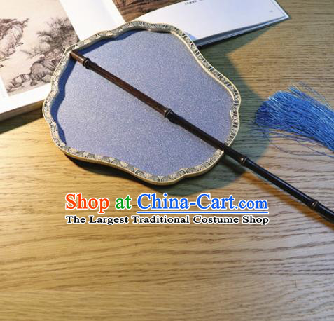Handmade China Ancient Court Lady Violet Silk Fan Traditional Court Dance Fan Classical Palace Fan