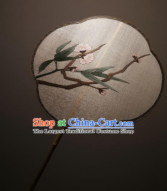 China Handmade Silk Fans Classical Peach Blossom Pattern Palace Fan Traditional Song Dynasty Hanfu Fan