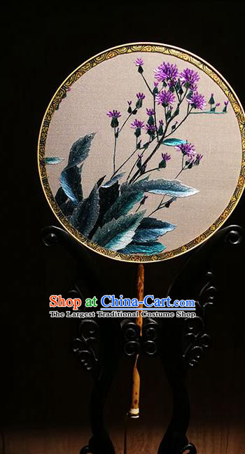 China Traditional Embroidered Circular Fan Classical Dance Palace Fan Handmade Hanfu Silk Fans
