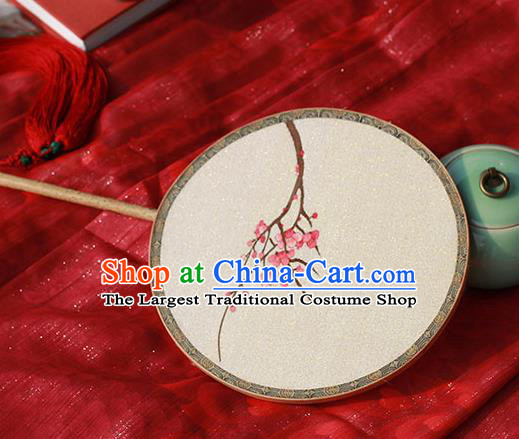 China Handmade Circular Fan Classical Palace Fan Traditional Hanfu Silk Fan