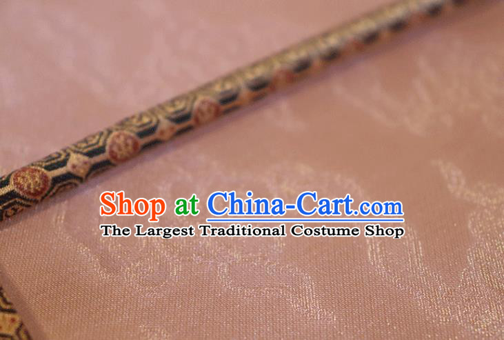 China Traditional Ming Dynasty Hanfu Fan Handmade Pink Silk Fan Classical Clouds Pattern Palace Fan