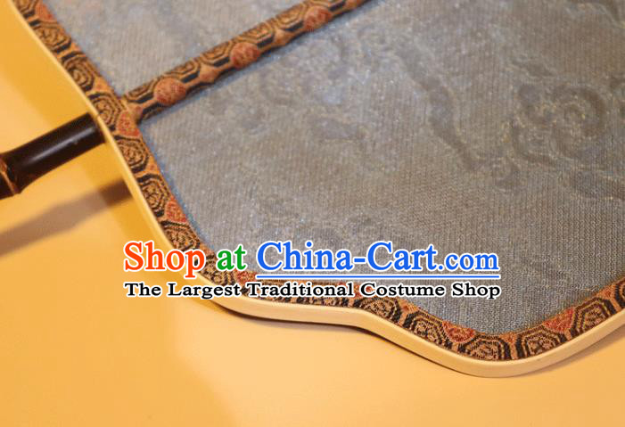 China Classical Clouds Pattern Palace Fan Traditional Ming Dynasty Hanfu Fan Handmade Blue Silk Fan