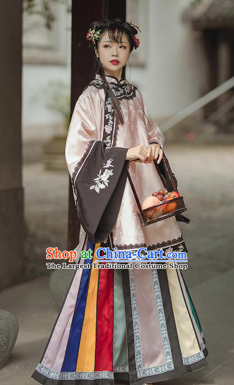 China Ancient Rich Female Clothing Traditional Qing Dynasty Noble Lady Historical Costume
