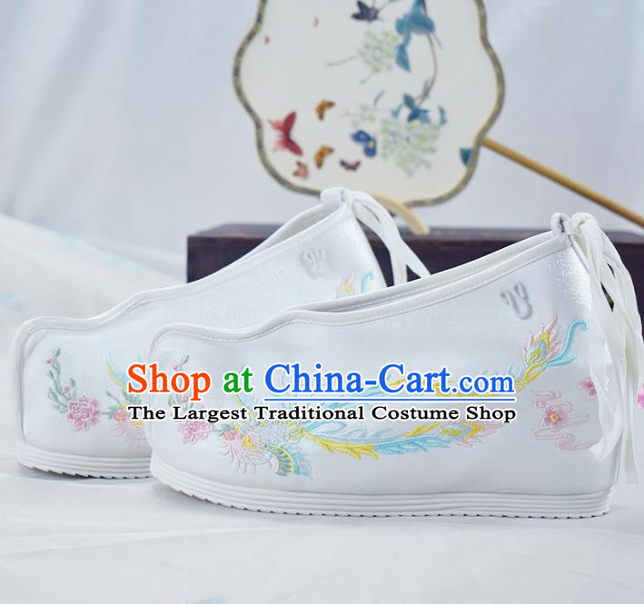 China National Embroidered Shoes White Cloth Shoes Traditional Princess Shoes Women Hanfu Shoes