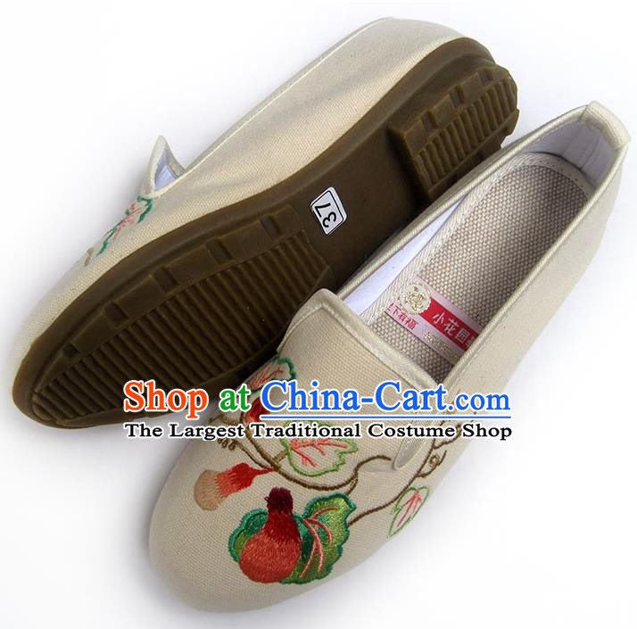 China Women Shoes Traditional Shoes National Beige Flax Shoes
