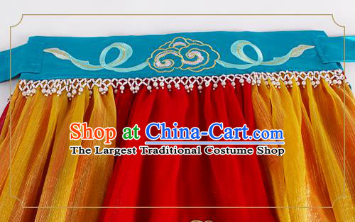 China Traditional Jin Dynasty Court Princess Historical Clothing Ancient Goddess Embroidered Hanfu Dress Apparels