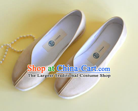 China Women Shoes National Shoes Traditional Hanfu Champagne Satin Shoes