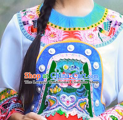 Chinese Miao Nationality Young Lady Clothing Hmong Ethnic Folk Dance Costumes