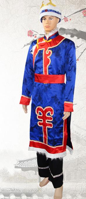 China Oroqen Nationality Stage Show Costumes Heilongjiang Olunchun Ethnic Minority Male Winter Clothing and Headwear