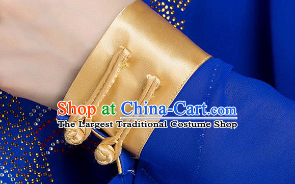 China Martial Arts Competition Clothing Tai Chi Kung Fu Royalblue Three Pieces Uniforms