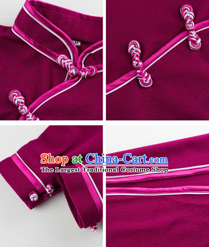 China Traditional Kung Fu Performance Costumes Martial Arts Shirt and Pants Woman Tai Chi Purple Uniforms
