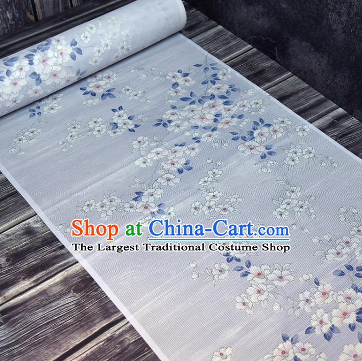 Asian Japan Classical Brocade Tapestry Traditional Qipao Dress Flowers Pattern Lilac Silk Fabric