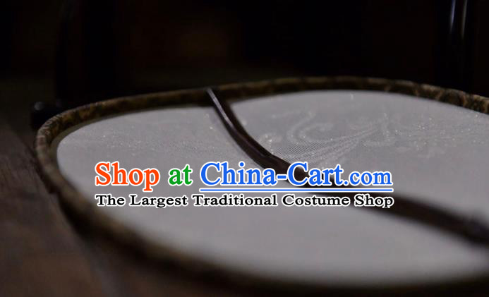 China Traditional Beige Silk Fan Ancient Ming Dynasty Court Fan Handmade Princess Palace Fan