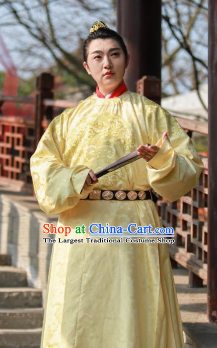 Ancient Chinese Emperor Embroidered Costume Traditional Ming Dynasty Royal King Historical Clothing for Men