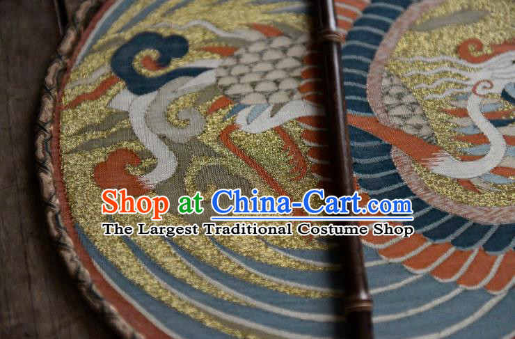 China Ancient Ming Dynasty Court Lady Fan Handmade Phoenix Pattern Palace Fan Traditional Silk Circular Fan