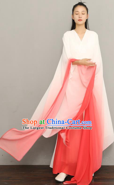 Asian Chinese Classical Three Pieces Costumes Traditional Tang Suit Red Chiffon Dress National Young Lady Clothing