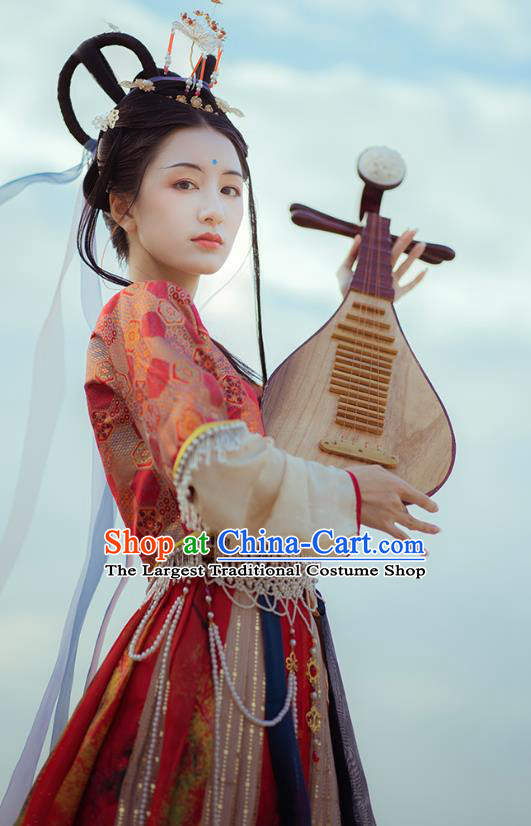 Traditional Chinese Tang Dynasty Palace Princess Historical Costume Ancient Court Lady Hanfu Dress