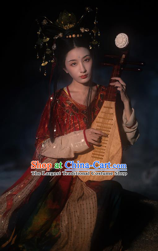 Traditional Chinese Tang Dynasty Palace Princess Historical Costume Ancient Court Lady Hanfu Dress