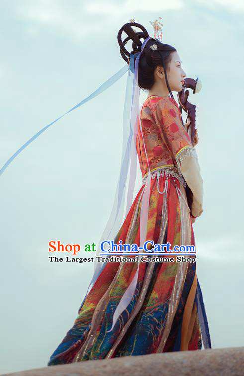 Traditional Chinese Tang Dynasty Palace Princess Historical Costume Ancient Court Lady Hanfu Dress