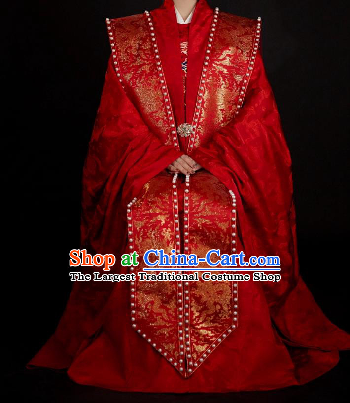 Chinese Ancient Empress Wedding Red Clothing Traditional Ming Dynasty Court Queen Historical Costumes Full Set