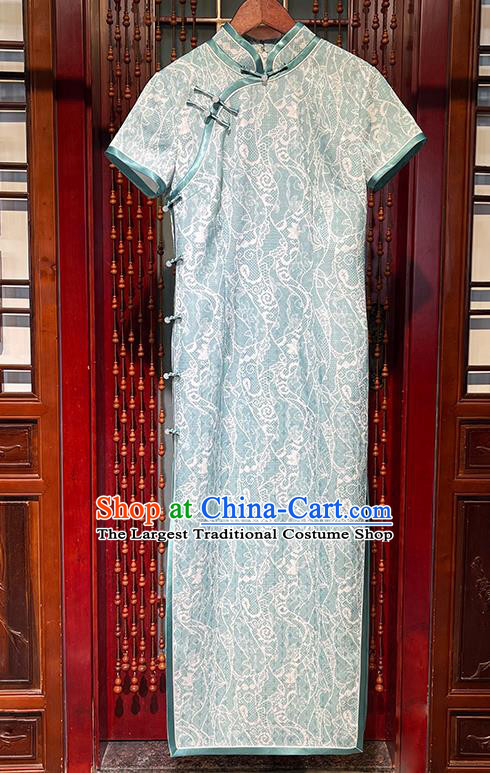 Chinese Traditional Short Cheongsam Stand Collar Qipao Dress National Young Lady Clothing