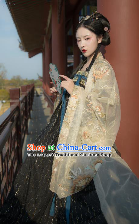 China Traditional Tang Dynasty Historical Clothing Ancient Imperial Concubine Hanfu Dress Apparels