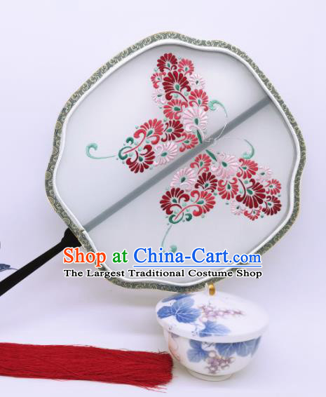 China Suzhou Embroidery Palace Fan Handmade Silk Fan Traditional Cheongsam Dance Fans