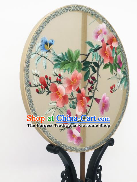 China Ancient Princess Palace Fan Traditional Song Dynasty Silk Fan Classical Hanfu Embroidered Circular Fans