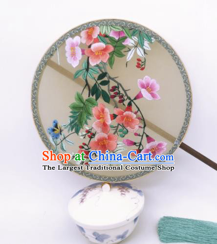 China Ancient Princess Palace Fan Traditional Song Dynasty Silk Fan Classical Hanfu Embroidered Circular Fans