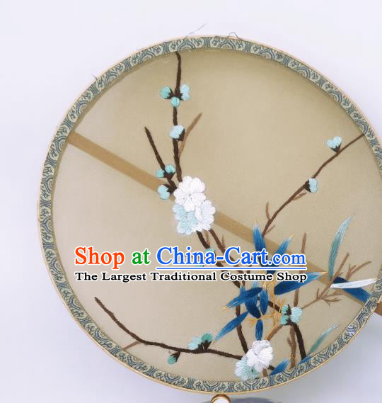 China Ancient Song Dynasty Princess Palace Fan Traditional Silk Fan Classical Embroidered Plum Blossom Circular Fans